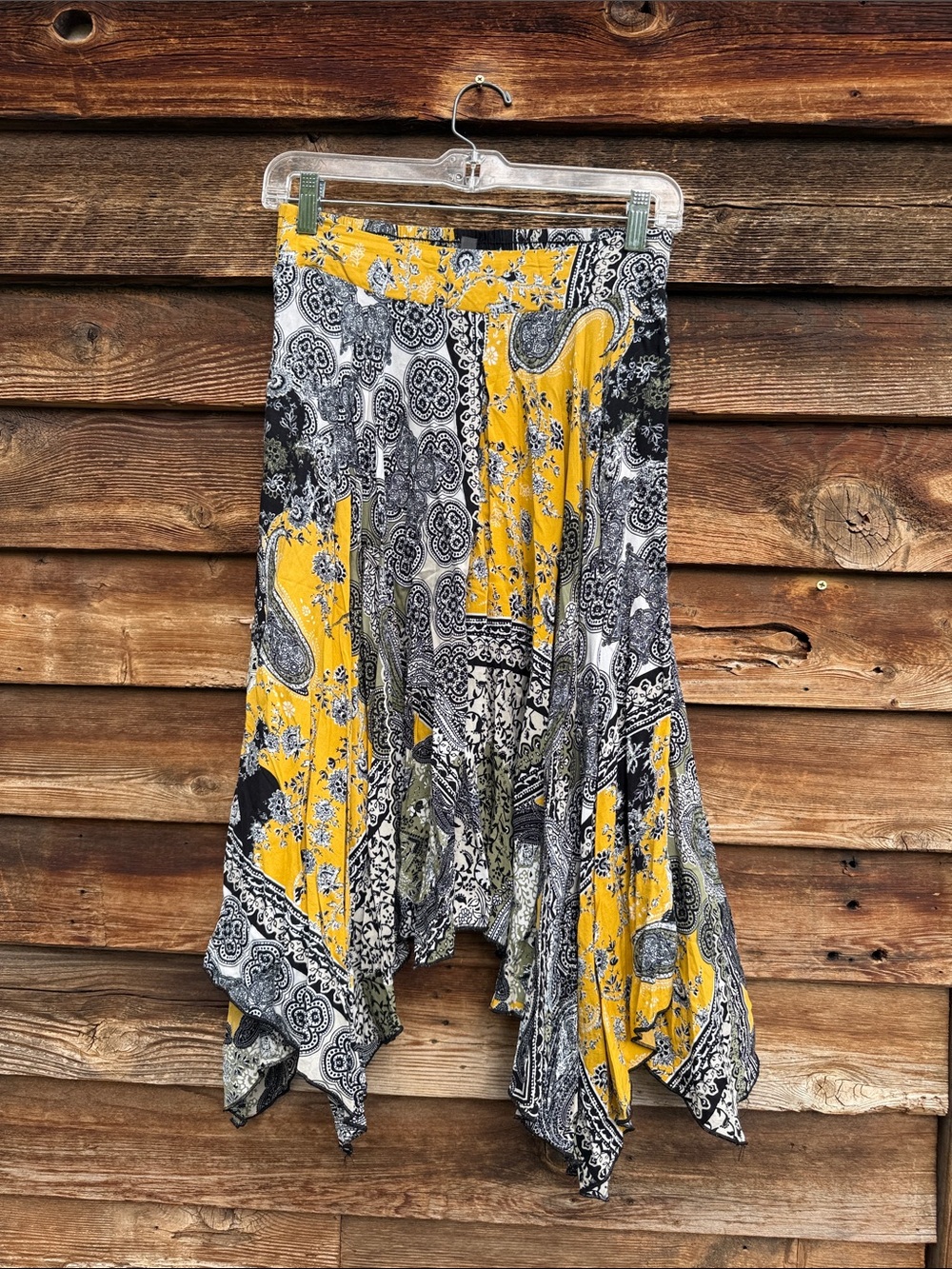 Lapis skirt lined paisley